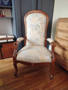 Fauteuil Voltaire - Tissu Casal Eden osier