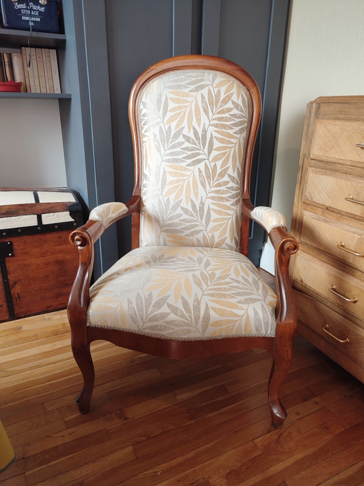 Fauteuil Voltaire - Tissu Casal Eden osier